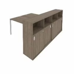 Рабочая станция с опорным шкафом-купе Метал Сйстем Б.РС-СШК-4.3 Вяз/Серый / Metal System