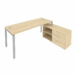 Рабочая станция на П-образном м/к с опорной тумбой правая Метал Сйстем Б.РС-СТС-2.5 Пр Акация/Серый / Metal System
