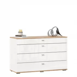 Комод 1200 с 4 ящиками Фиджи ЛД 659.050.000 Дуб Золотой Белый