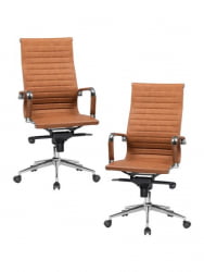 Офисное кресло для руководителей ДОБРИН CЛАРК (светло-коричневый №321) 2 шт / DOBRIN CLARK