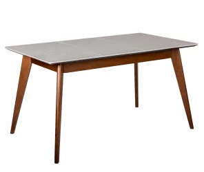 Стол раскладной Лунд 120-160 ОРЕХ-Мрамор Бьянко