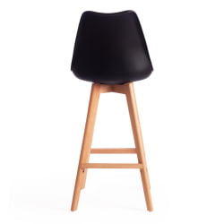 Стул барный TULIP BAR (mod. C1014H) пластик/дерево, 57 х 48 х 104 см, черный 3010/натуральный