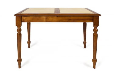 Стол из массива дерева CT 2950T дерево гевея/плитка, 100(127)х70х74см, Темный Дуб, плитка без рисунка