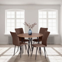 Стул обеденный La Rousse ткань рогожка, 49х50х93, коричневый/черный, 3М7-147