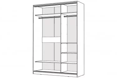 Белый шкаф-купе с зеркалом Виктория 1600х584х2300, Белый 16ДЗДЗ-ПШ-Б 310-363