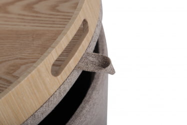 Пуф-столик с ящиком Хюгге L рогожка Бежевый