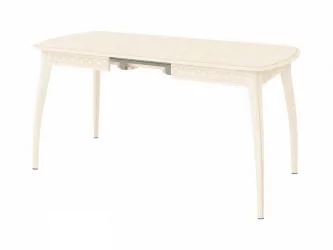 Стол обеденный раскладной Орфей 35.10 Премиум Крем-Патина Бежевая