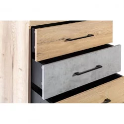Комод Лофт с 5 ящиками Дуб натур-Бетон / Loft