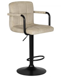 Стул барный ДОБРИН КРУГЕР АРМ БЛАCК (бежевый вельвет (ЛАР-Е2041-04)) 2 шт / DOBRIN KRUGER ARM BLACK (LAR-E2041-04))