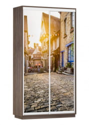 Шкаф-купе со стеклом Экспресс Хит Улица/Венге