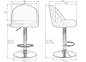 Стул барный ДОБРИН МИЛАНА (пудрово-голубой велюр (МДЖ9-74)) 2 шт / DOBRIN MILANA (MJ9-74))
