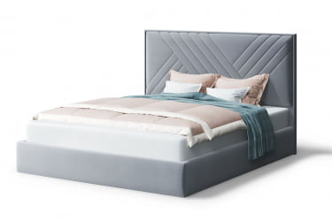 Кровать МИРА 2000*1200мм (без опор), велюр NEO 25 (серый), (б/основания, б/матраса)