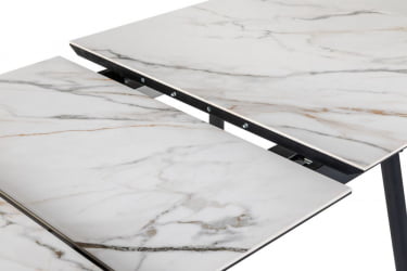 Стол Месси раздвиж. 140-180 Светлый мрамор/Бабочка