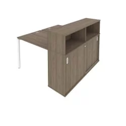 Рабочая станция с опорным шкафом-купе Метал Сйстем БП.РС-СШК-2.1 Вяз/Белый / Metal System