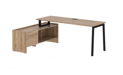 Стол с тумбой ЕДИС ЕЛCТ 19614 Дуб Денвер светлый Черный / EDIS ELCT