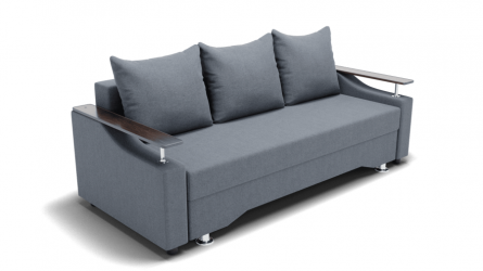 Диван Квадро-1 ППУ (ЗР) Цвет фасада: Серый; Тип: Прямой; Материал фасада: Металл/Велюр