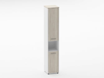 Шкаф 5 узкий закрытый, с нишей Deka 10.23.15Пр Дуб Сантана светлый/Белый