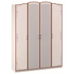 Шкаф четырехдверный Виктория 05 Макиато Дуб молочный с патиной