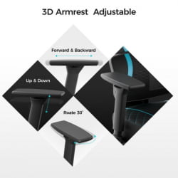 Эргономичное компьютерное кресло (для геймеров) Eureka Norn, Blue