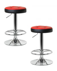Табурет барный ДОБРИН БРУНО (красно-черный) 2 шт / DOBRIN BRUNO