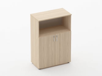 Шкаф средний полуоткрытый Глассй 6.12.121 Дуб молочный / Glassy