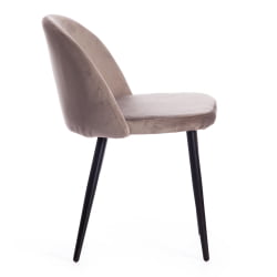 Стул MELODY (mod. 4997) металл/вельвет, 52х49х78см, серо-бежевый/черные ножки