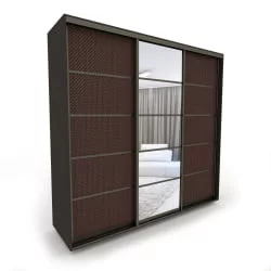 Шкаф-купе 3-х дверный Акцент-Квадро КВ 1800х600 Венге/Бронза