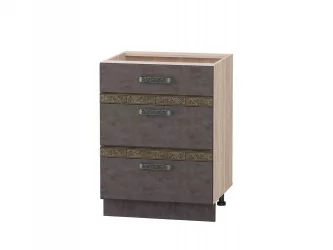 Стол с 3 ящиками (система Hettich) Бруклин 101.91 Дуб Кронберг/Лагода/Антрацит