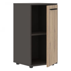 Шкаф колонка с глухой малой дверью ЕДИС ЕЛCС 42.1 Дуб Денвер светлый Черный Мокко / EDIS ELCS