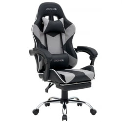 Кресло компьютерное CРОМЕКС (КРОМЕКС) Ваве ГМ-145 экокожа черное/серое / CROMEX Wave GM-145