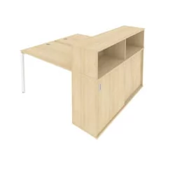 Рабочая станция с опорным шкафом-купе Метал Сйстем Б.РС-СШК-2.2 Акация/Белый / Metal System