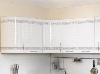 Кухонный гарнитур угловой Анастасия №7 Белый Капучино