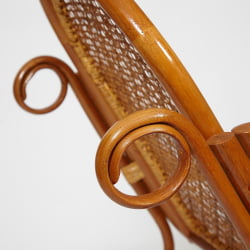 Кресло-качалка МИЛАНО (разборная) / без подушки / ротанг топ куалитй, 58кс136кс103 см, Когнаc (коньяк) / MILANO top quality, 58x136x103 Cognac