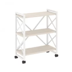 Стеллаж на колесных опорах - 3 полки LOFT  VR.L-MST.K-3.8 Металл белый Денвер светлый