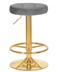 Табурет барный ДОБРИН БРУНО ГОЛД (серый велюр (МДЖ9-75)) 2 шт / DOBRIN BRUNO GOLD (MJ9-75))