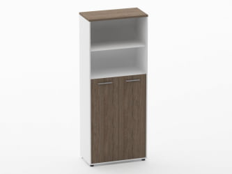 Шкаф 4 широкий 2 полки открытые, 3 полки закрытые Deka 10.19.131 Дуб Верцаска/Белый