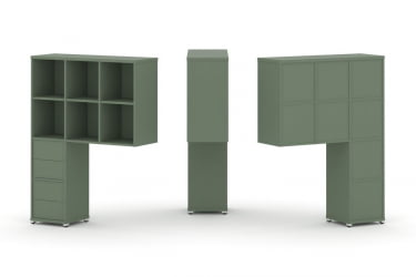 Надставка на стол высокая односторонняя + задняя стенка (8 шт.) + блок с 2-мя ящиками (2 шт.) CONCEPT CN.ONV-005 Кобо Белый металл