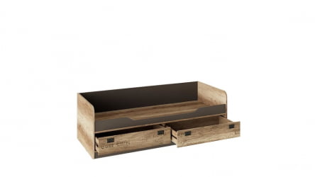 Детская кровать с бортиком Пилигрим ТД-276.12.01 Дуб каньон светлый/Серый