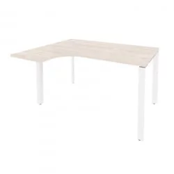 Стол эргономичный левый на П-образном м/к ОНИКС О.МП-СА-3Л Денвер Светлый/Белый / ONIX O.MP-SA-3L