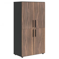 Шкаф с 2 комплектами глухих малых дверей VELION VENEER VRMCS 80.4 Американский орех Яшма черная