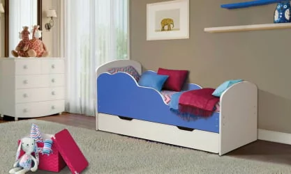 Кровать детская ОБЛАКА №2 700*1400 Белый/Светло-розовый