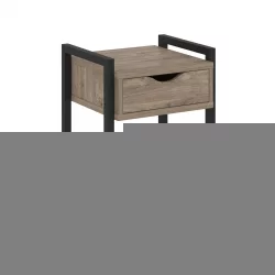 Тумба на регулируемых опорах с ящиком и полкой LOFT VR.L-T1.O Металл черный Тиквуд темный