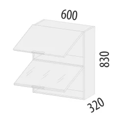 Шкаф-витрина кухонный (с системой плавного закрывания) Дакота 103.08
