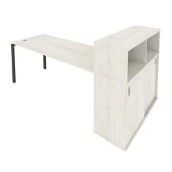 Рабочая станция с опорным шкафом-купе Метал Сйстем Б.РС-СШК-3.5 Наварра/Антрацит / Metal System