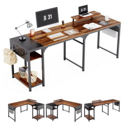 Угловой компьютерный стол EUREKA ZX-L150B-RWB с шириной 150 см Reclaimed Wood