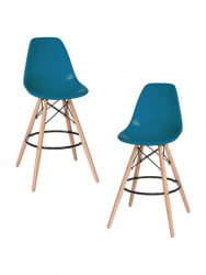 Стул барный ДОБРИН ДСВ БАР (ножки светлый бук, цвет сиденья морской волны (Г-05)) 2 шт / DOBRIN DSW BAR (G-05))