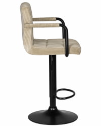 Стул барный DOBRIN KRUGER ARM BLACK (бежевый вельвет (LAR-E2041-04))