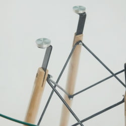 Дизайнерский стол CINDY GLASS (mod.80GLASS) металл/стекло, D80х75см, прозрачный