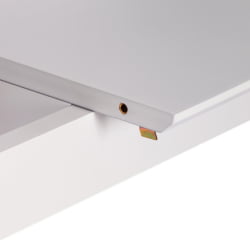 Большой обеденный стол Retro дерево гевея, МДФ, 110+30 x 75 x 75см, Белый (White)