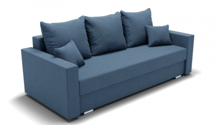 Диван Олимп-1 ППУ (ЗР) Цвет фасада: Голубой; Тип: Прямой; Материал фасада: Металл/Велюр